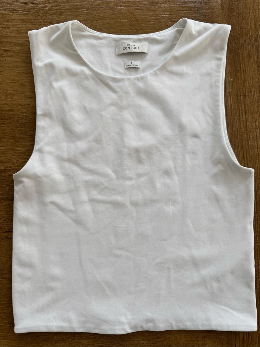 Aritzia Contour White Sleeveless Crew Tank